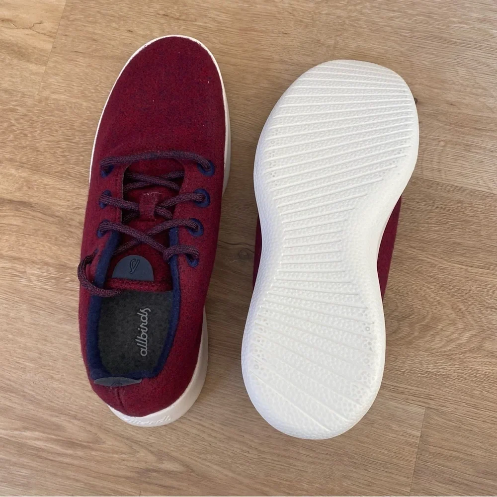 Allbirds Men's Wool Runner Shoes Red Maroon and Navy Blue